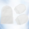 thumbnail image 2 of GOOHOCHY juego de gorro y guantes de algodón puro para bebé recién nacido (blanco), 2 of 8