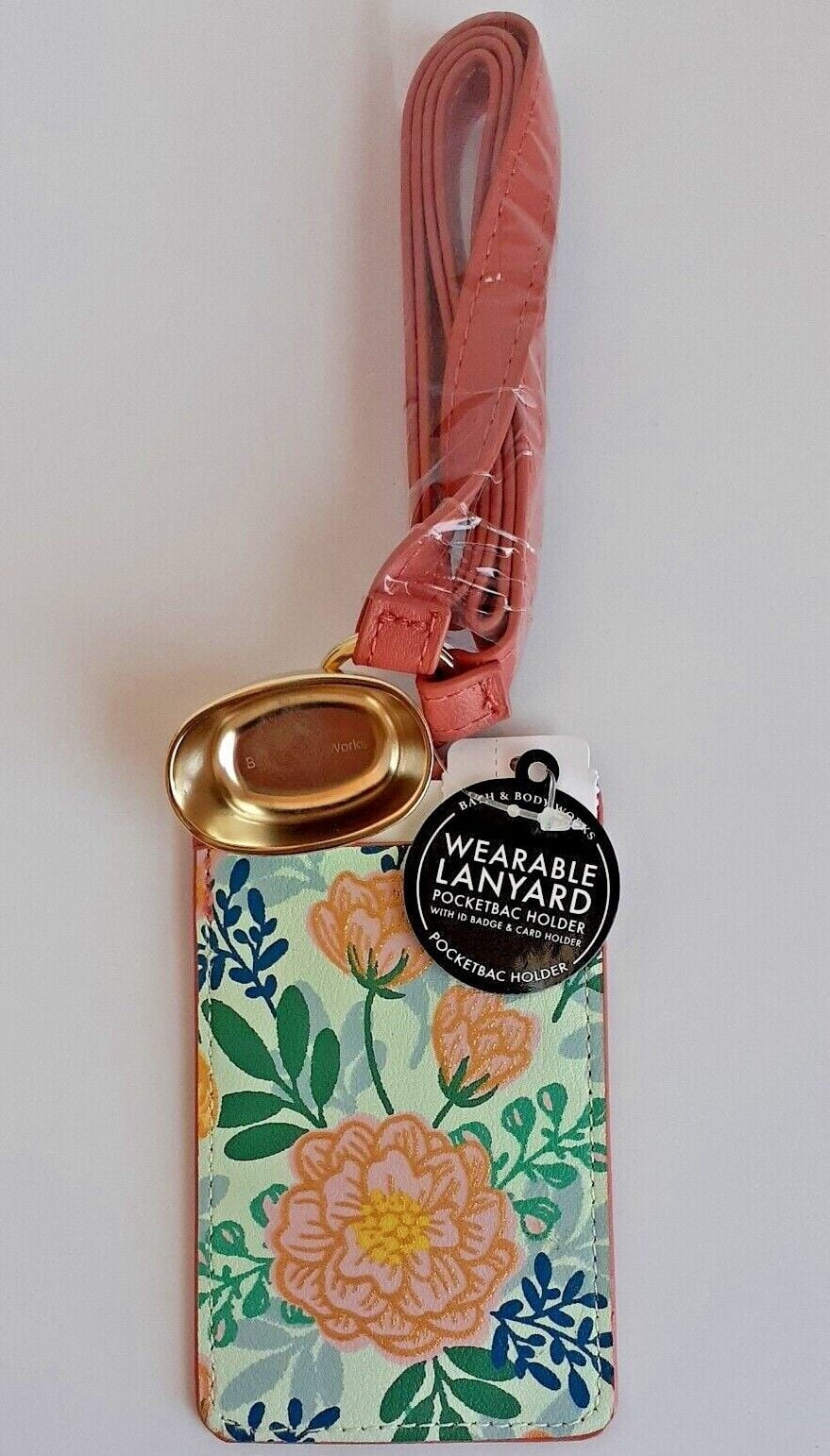 Bath & Body Works Wearable Lanyard ID Card Holder Floral Pattern
