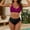 Purple, variant on Hipattires Womens Bathing Suits Beach Slip 2 Piece Bikini Sets Plus Size Purple Comfy Swimwear High Waisted Juniors Plain Swimsuits