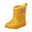 Yellow, variant on BOBOGOJP Toddler Rain Boots Baby Kids Easy-on Rain shoes Children Waterproof Shoes for Boys Girls Blue for Size 12.5