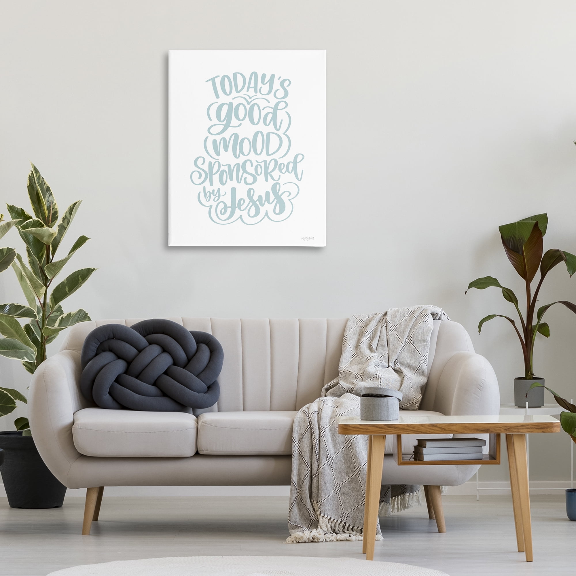 Stupell Industries Good Mood by Jesus Religious Painting Gallery Wrapped Canvas Art Print Wall Art, 30 x 40