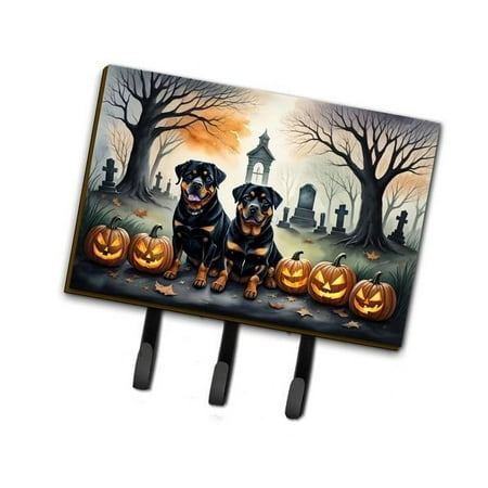 Carolines Treasures DAC2063TH68 9 x 6 in. Unisex Rottweiler Spooky Halloween Leash or Key Holder