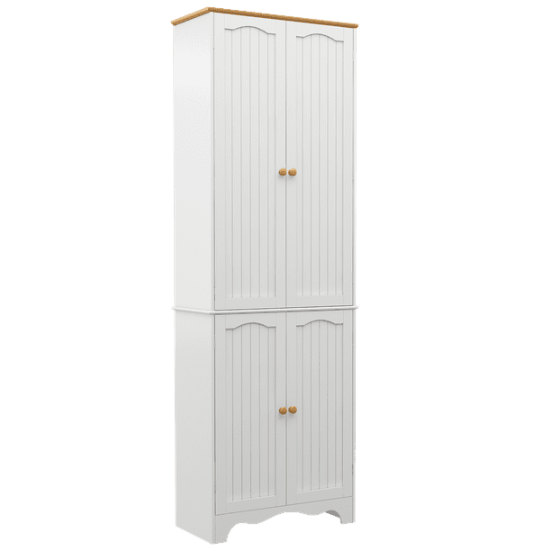 Yusong 72'' Tall Kitchen Pantry Cabinet, Farmhouse Storage Cabinet with ...