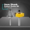 thumbnail image 5 of Rabbet Router Bit with 6 Bearings 1/2"/1/4"Shank Woodworking Cutter ,Woodworking Milling Cutter Tenon Bit Shank Bearings Set, 5 of 5