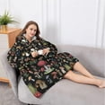 thumbnail image 5 of Oversized Wearable Blanket Hoodie,Red Mushroom Frog Black Pattern Sherpa Blanket Hoodie with Super Pockets,Super Warm Fuzzy Pullover for Women & Men, 5 of 6