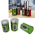 thumbnail image 4 of Kitchen Storage Containers, Convenient Compact Durable Wearable Food Storage Jars  For Restaurant Red 3pcs,Green 3pcs,Brown 3pcs,Stainless Steel Color 3pcs, 4 of 8