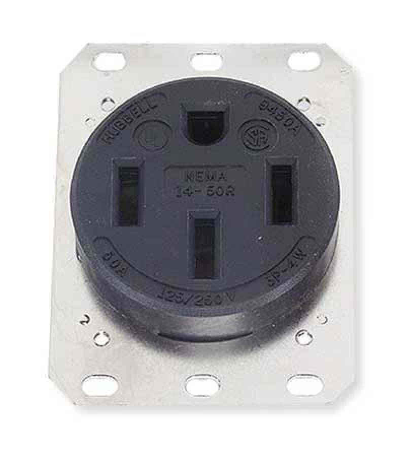 HUBBELL WIRING DEVICEKELLEMS HBL9450A Receptacle, 50 A Amps, 125/250V