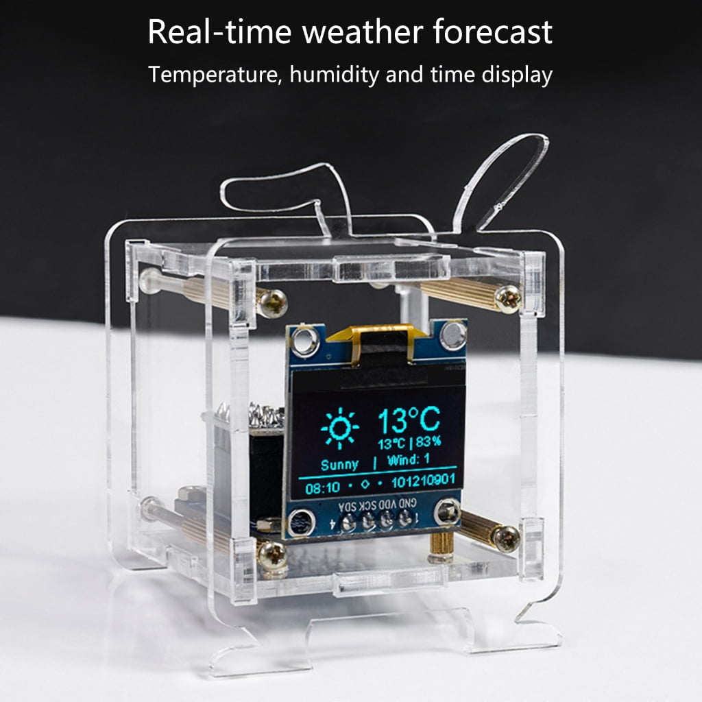 CIYISON WiFi Clock Module OLED Display DIY Time Date Temperature Humidity Weather Forecast Indicator DC5V Clock