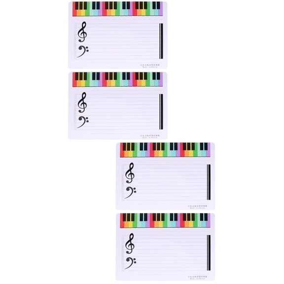 2 Pieces White Boards Music Staff Stave Double Sided Mini Whiteboards