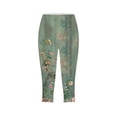 thumbnail image 5 of Womens Soft Yoga Pants for Floral Print High Waist Pants Knee Length Slim Fit Yoga Cropped Trouser Leggings for Women Running Gym and Workout, 5 of 5