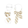 thumbnail image 3 of Lazos de mujer Inspire Chic, lazos asimétricos de rayas preatados, estilo casual para la escuela en color champán blanco, 3 of 5