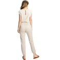 thumbnail image 4 of Wasabi & Mint Womens Juniors Jogger Slim Fit Jumpsuit (L, Cream), 4 of 4