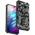 thumbnail image 1 of SaniMore for iPhone 14 Pro Case, Rugged PC & Soft TPU CD Magnetic Cover Built-in Car Mount & Multi-View Kickstand Camouflage Military Grade Shockproof Heavy Duty Protective Shell, Black, 1 of 7