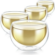 Teabloom CELEBRATION® Double Wall Glass Tea Cups  3.4oz / 100ml (Set of 4)