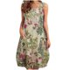 thumbnail image 1 of Vestido de Verano para las Mujeres Impresión Sexy sin Mangas Botón Bolsillo Cuello Redondo Vestido, Desgaste de Verano Casual, 1 of 6