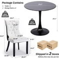 thumbnail image 5 of Kitchen Table and Chairs for 2, 24" Dining Table Set for 2 with Velvet Upholstered Chairs, 3 Piece Round Kitchen Table Set, Dining Room Table Set for Small Space, Apartment, 5 of 8