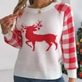 thumbnail image 6 of Aloohaidyvio Ugly Christmas Sweaters for Women,Women's Winter Casual Plaid Deer Christmas Sweater Long Sleeve Knitwear Pullover Sweaters, 6 of 6