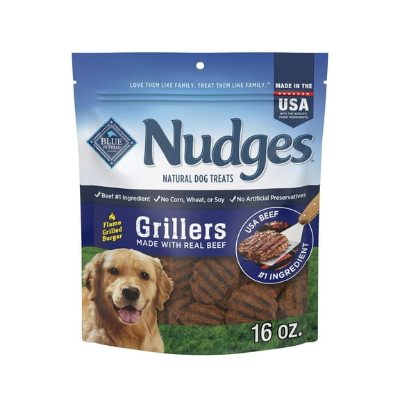 Blue Buffalo Nudges Grillers Natural Dog Treats Made with Real Beef, 16-oz. Bag