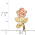 thumbnail image 2 of 14k Two Tone Gold Small Pink Rose Flower Floating Open Chain Slide Pendant Necklace Charm Gardening, 2 of 6