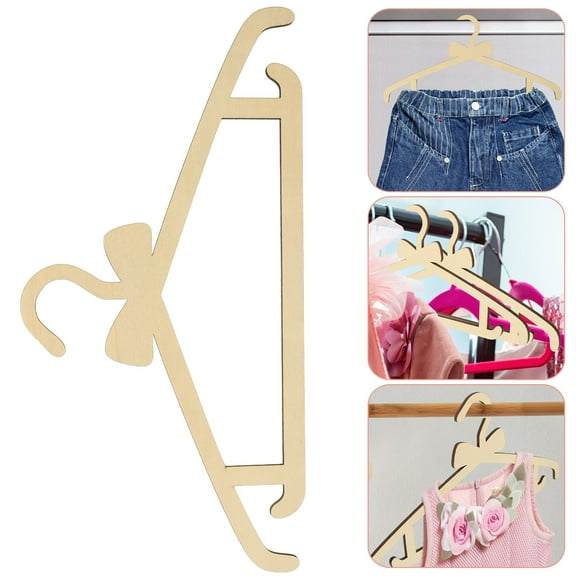 LEORX Baby Clothes Hanger Wood Bow Shape Smooth Surface 1Pack