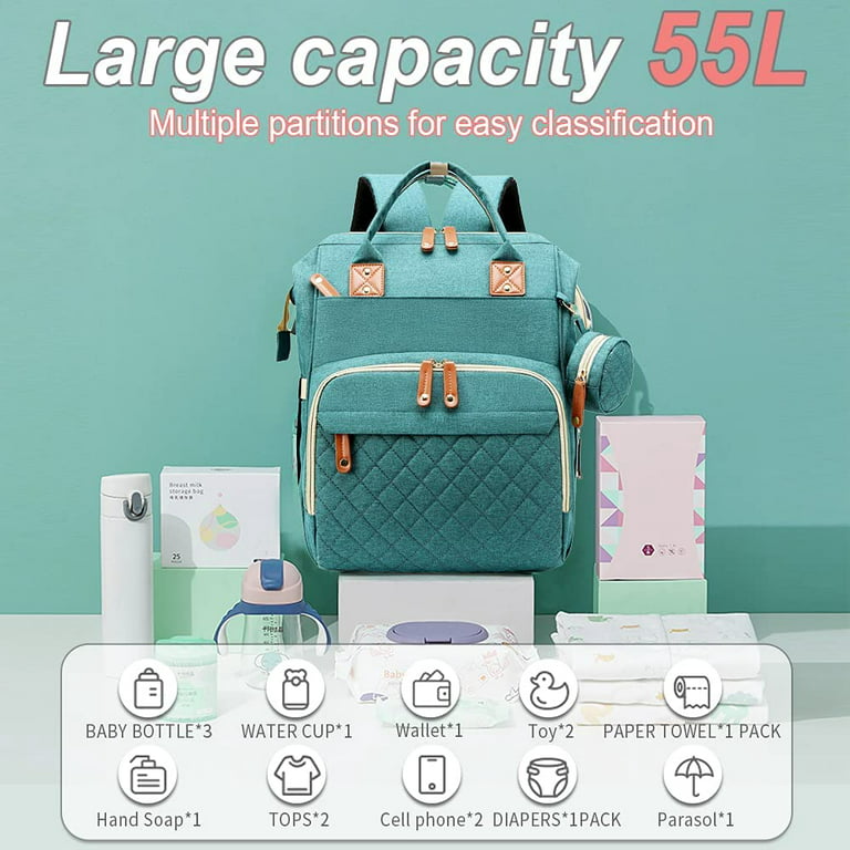  Diaper Bag Tote for Baby 6Pcs - Large Mommy Bag with Portable  Changing Pad, Waterproof Compartment and Organizer Pouches, Multifunctional  Hospital Bags for Labor and Delivery Travel Bag for Mom Dad 