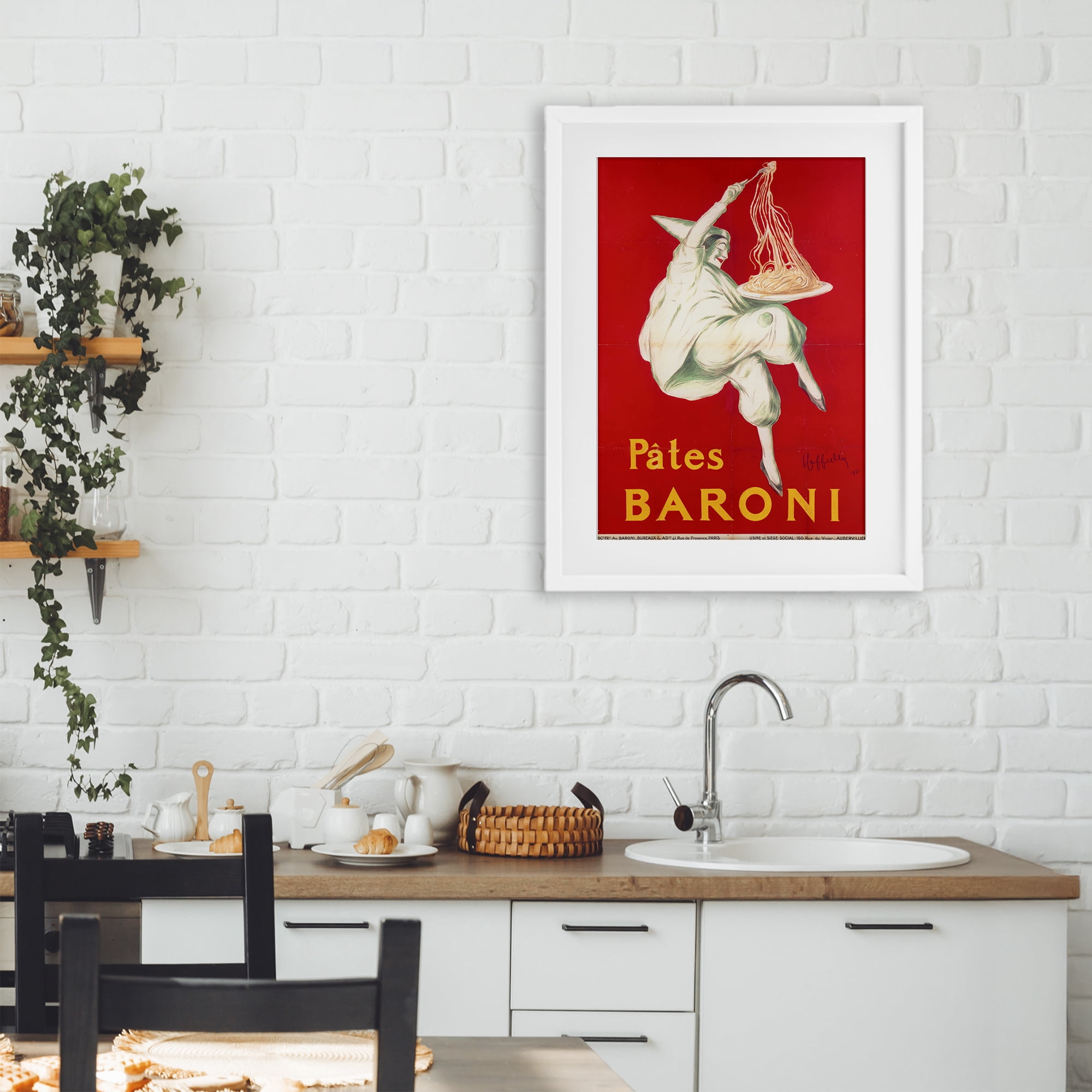 Stupell Industries Pates Baroni Advertisement White Framed Print Under Glass, design by Vintage Hustle