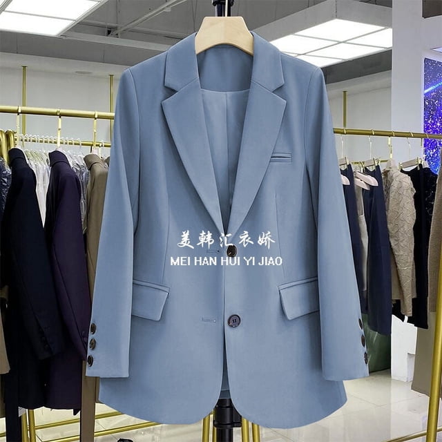 Petit Costume Noir Veste Décontractée pour Femmes Style Coréen Design Sens Manteau