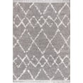 thumbnail image 3 of JONATHAN Y MERCER SHAG 5 x 8 Area Rug, Mercer Plush Tassel Moroccan Trellis - Gray/Ivory, MCR102C-5, 3 of 10