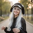 thumbnail image 6 of Slccxzc Women Puppy Ears Beret Hat Soft Cotton Cabbie Cap Cute Y2K Painter Newsboy Autumn Winter Headwear, 6 of 7