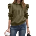 thumbnail image 2 of vigerkar Puff Sleeve Sweatshirt Women Casual Long Latern Sleeve Drawstring Hooded Pullover (AG, XXL), 2 of 5