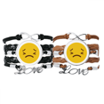 thumbnail image 1 of Horrible Yellow Cute Online Chat Bracelet Hand Strap Leather Rope Wristband Double Set, 1 of 3