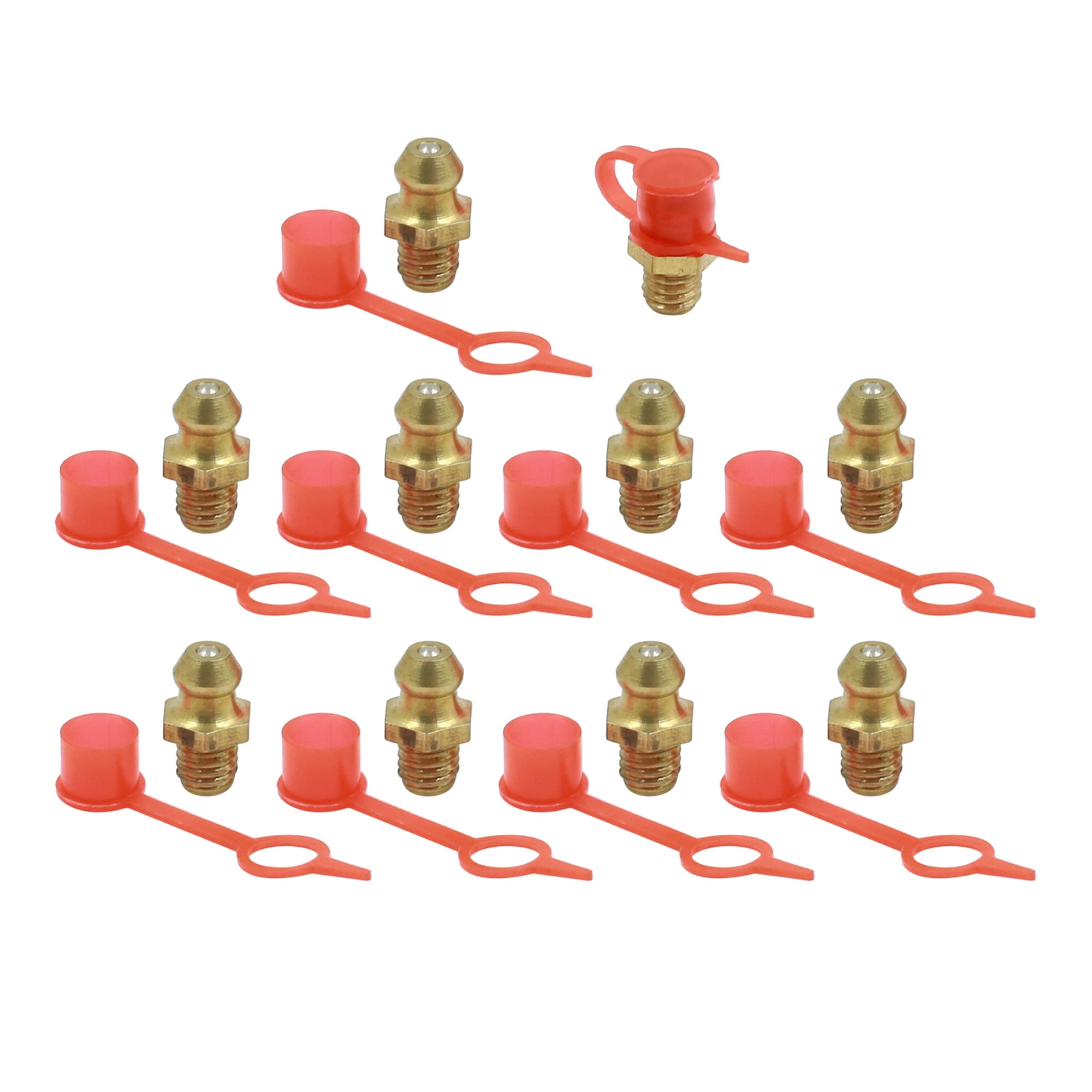 M6 Brass Thread Straight Grease Nipple Fittings with Rubber Dust Cap