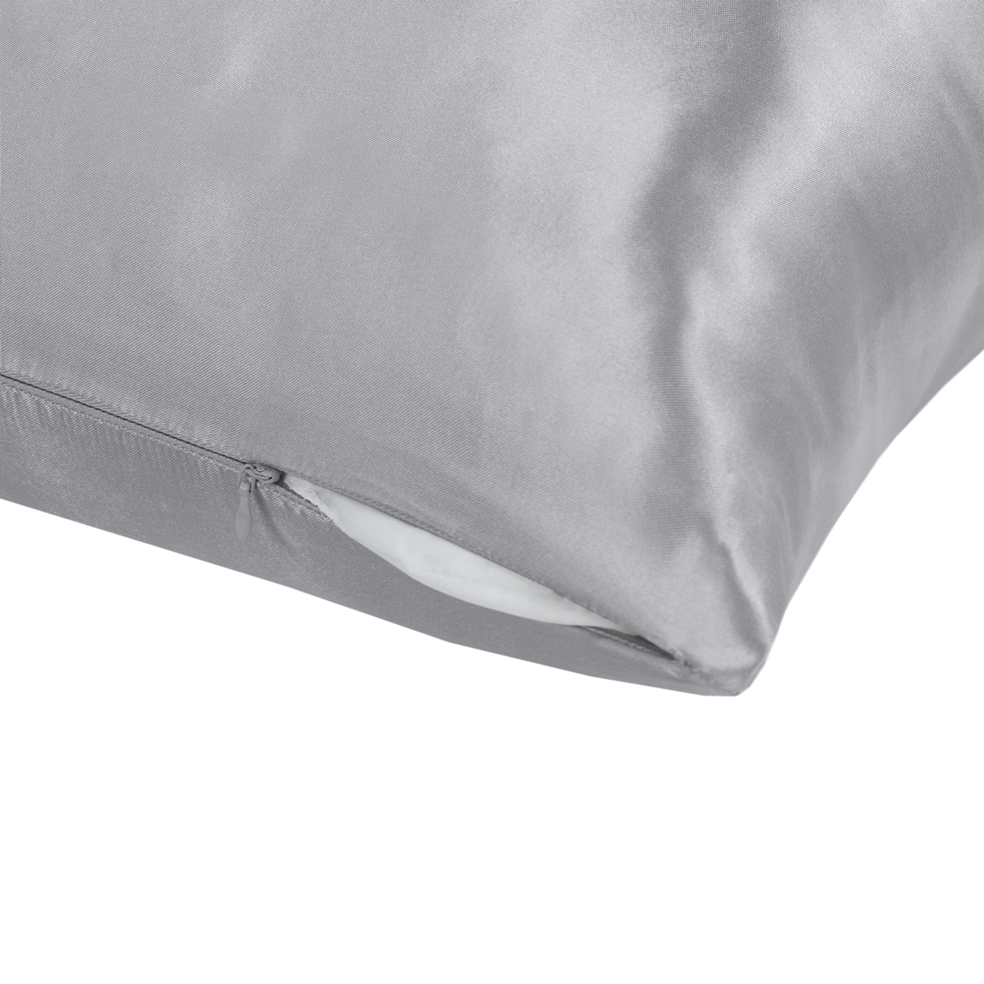 Mainstays Satin Body Pillowcase - Silver Grey - Frizz Control & Cooling Comfort - 1 Pack