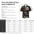 thumbnail image 5 of Pofeuu Realistic Rose Skull Print Hawaiian Shirt for Men Sleeves Casual Button Down Summer Beach Dress Shirts T-Shirts,X-Large, 5 of 7