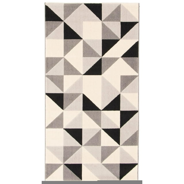ECARPET Modern Area Rug for Dining Room, Living Room, Bedroom or Den Delta Black