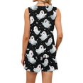 thumbnail image 6 of Women Halloween 2 Piece Set Pumpkin Ghost Sleeveless Spooky Tank Tops Matching Castle Skull High Waist Horror Shorts, S, 6 of 6