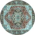 thumbnail image 1 of Ahgly Company Indoor Round Persian Light Blue Traditional Area Rugs, 7' Round, 1 of 4