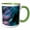 Green/White, variant on 3drose, Usa, California. Colorful Iridescent Abalone Shell Close-up., 11oz Two-tone Red Mug