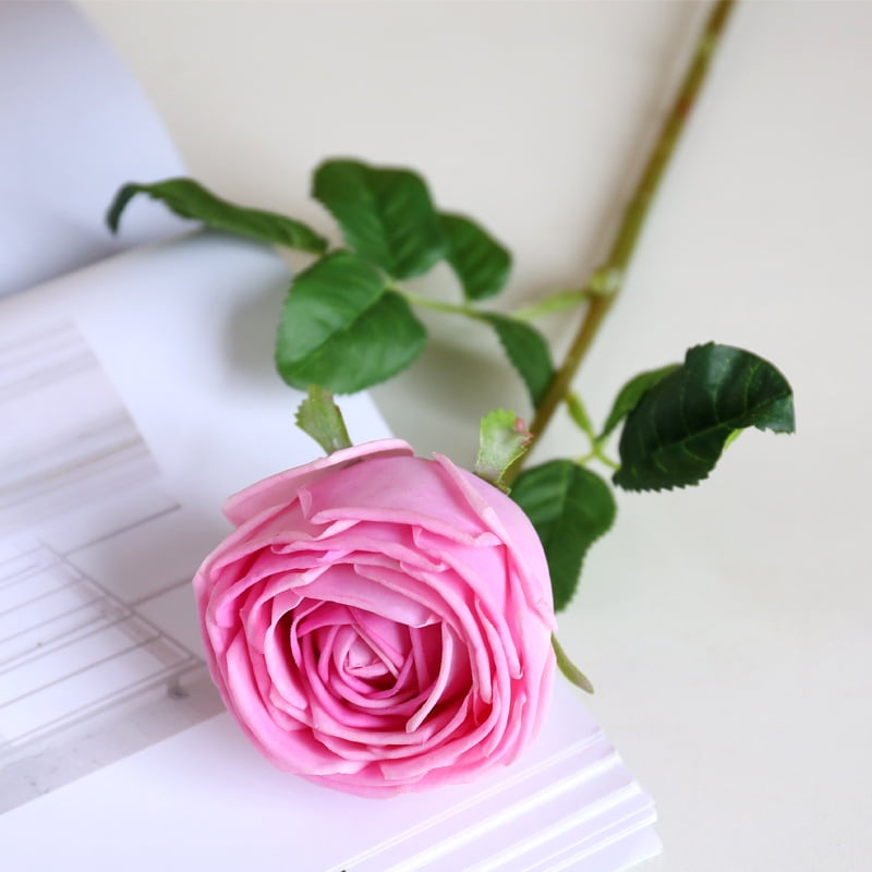 Feildoo 1PC Realistic Artificial Flowers Long Stem 17 Inch Fake Single Like Real for Mother's