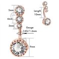 thumbnail image 4 of 316L Surgical Steel Belly Button Rings Clear Navel Rings Belly Rings Belly Piercing, 4 of 5