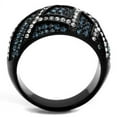 thumbnail image 3 of Womens Black Ring Anillo Para Mujer Stainless Steel Ring with Top Grade Crystal in Montana Tabitha, 3 of 4