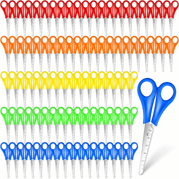 200 Bulk 5 Inch Stainless Steel Blunt Tip Student Safety for School Office Craft Projects