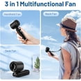 thumbnail image 4 of Lerat Portable Handheld Turbo Fan, 5 High-Speed Wind, Battery Operated, Up to 12H Runtime, 3 IN 1 Hand Fan with LED Display & Flashlight, Personal Cooling Fan for Travel, Outdoor, Beach Essentials, 4 of 4