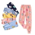 thumbnail image 4 of Dlasu Toddler Girls' Cartoon Print Cute Pajama Pants Elastic Waist Children's Loose Winter Warm Cozy Sleep Pants, 4 of 4