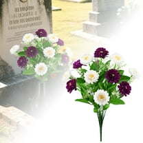 Artificial Cemetery Flowers - Durable Silk Floral Arrangements for Graves, Memorials & Headstones - Outdoor Sympathy Flowers with Vase - Elegant Memorial Decor for All Seasons