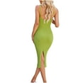 thumbnail image 4 of IROINNID Women's Sheath Dress Casuals Comfy Sleeveless V-Neck Knit Out Slim Mini Dress Solid Color Elastic Waist Dress, 4 of 4