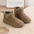 thumbnail image 2 of Botas de nieve de suela gruesa para mujer, de invierno, con forro polar integrado, cortas, bajas, antideslizantes, cálidas, acolchadas de algodón, 2 of 6