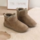 thumbnail image 4 of Botas de nieve de suela gruesa para mujer, de invierno, con forro polar integrado, cortas, bajas, antideslizantes, cálidas, acolchadas de algodón, 4 of 6