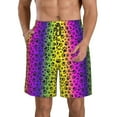 thumbnail image 2 of Uemuo Animal Paw Rainbow Pattern Men's Swim Trunks Hawaiian Beach Bathing Suit Swimsuits Beach Quick-Dry Shorts with Pockets-XX-Large, 2 of 9