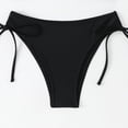 thumbnail image 4 of Bathing Suit for Women Halter Ring Linked Tie Side Bikini Sets Two Piece Swimsuit (Black,L), 4 of 6